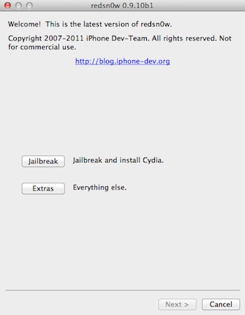Redsn0w 0.9.10b1