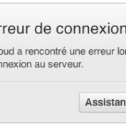iCloud Erreur de connexion