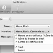 Twitter for Mac Centre de Notifications