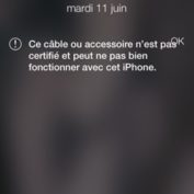 iOS 7 Bloque Cable Lightning non Apple