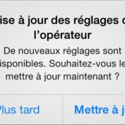 Mise a jour des reglages operateur iPhone