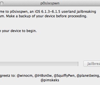 P0sixspwn Jailbreak untethered iOS 6.1.3 6.1.4 6.1.5 Mac