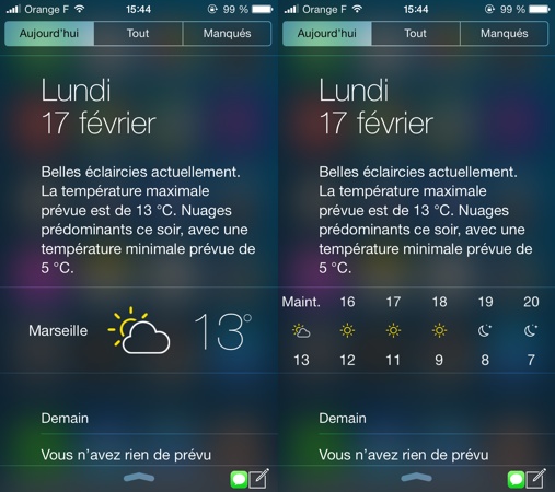 ios 7 comment avoir la meteo dans le centre de notification